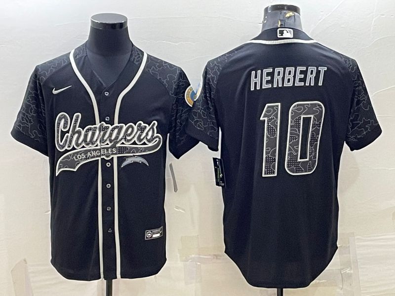 Men Los Angeles Chargers #10 Herbert Black Reflector 2022 Nike Co branded NFL Jerseys->green bay packers->NFL Jersey